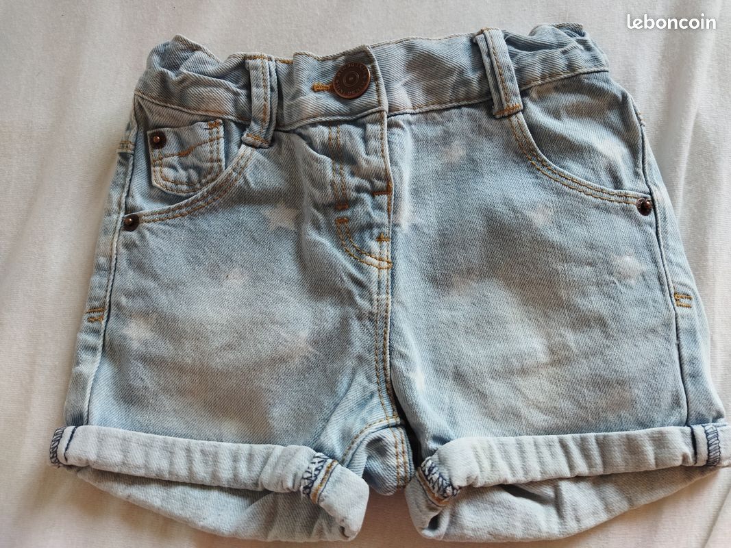 Short jean étoiles taille ajustable (image 1)