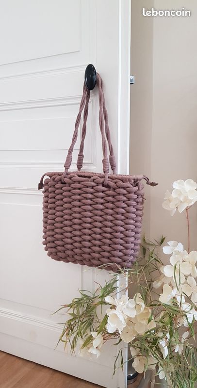 Zara sac panier tressé en cordage corde lilas parme Accessoires - Main Image
