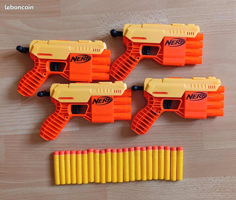 Lot 4 pistolets Nerf Alpha Strike + 22 fléchettes (image 1)