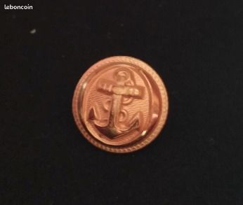 Bouton d'uniforme de la marine nationale - Doré - 13 mm (image 1)