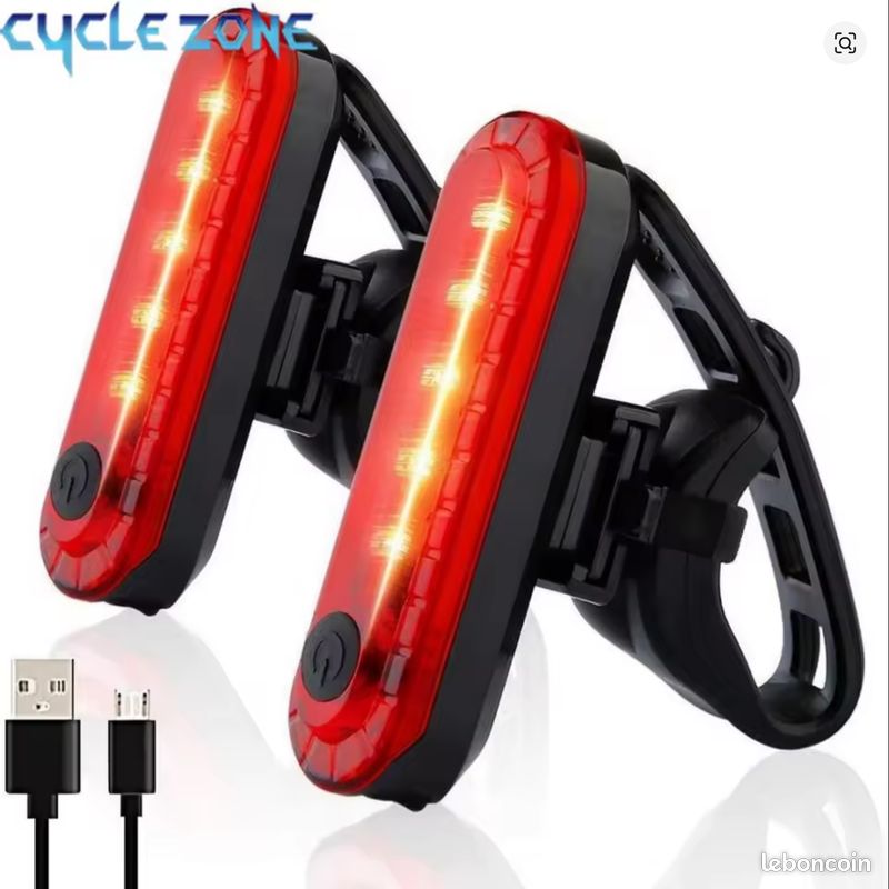 Feu Arrière De Vélo Rechargeable Par USB, éclairage De Nuit LED Pour Vélo De Montagne, Feu Arrière Avec 5 Modes Pour La Sécurité Du Cyclisme (rouge, Bleu Et Blanc