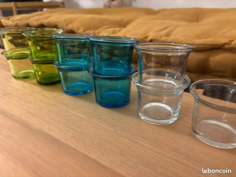 Bougeoirs multicolore en verre (image 1)