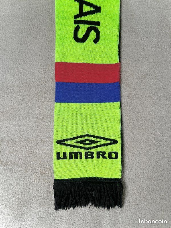 écharpe double face OL OLYMPIQUE LYONNAIS LYON vintage UMBRO supporter
