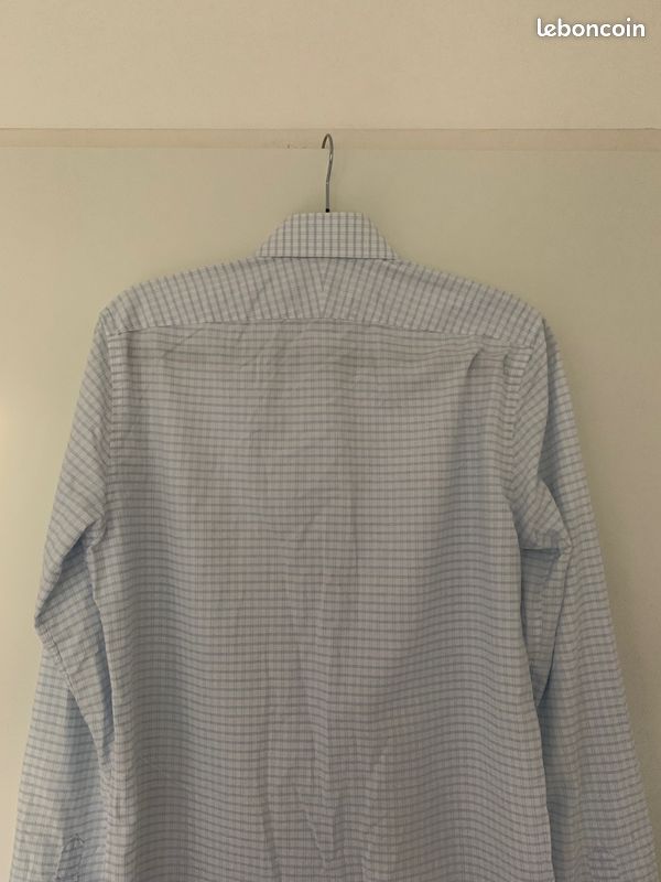 Chemise Suitsupply blanche à carreaux bleus neuve sans étiquette (image 4)