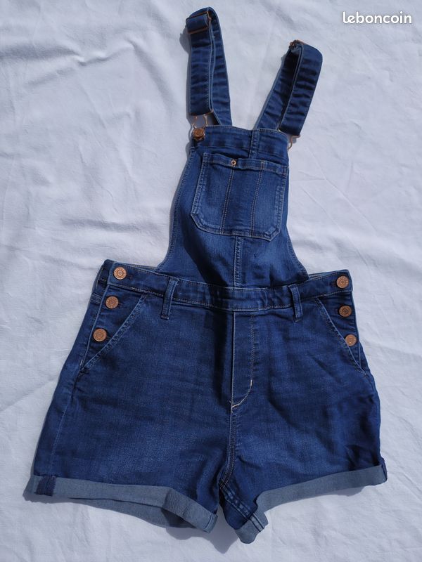 Combi Short Jean H&m Combishort Fille En Jean Marque H&M