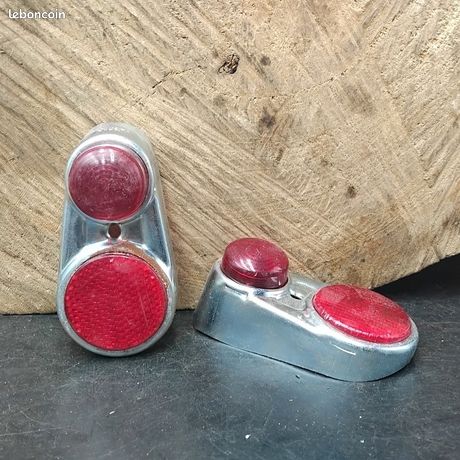 Lot de 6 anciens feux arrière cabochon de vélo