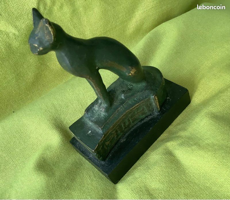 Copie Sculpture Musée Vintage Années 70 Métal + Socle Bois peint (image 6)