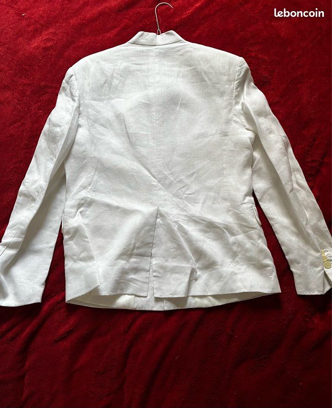 Costume 2 pièces en lin blanc TAILOR4LESS sur mesure (image 2)