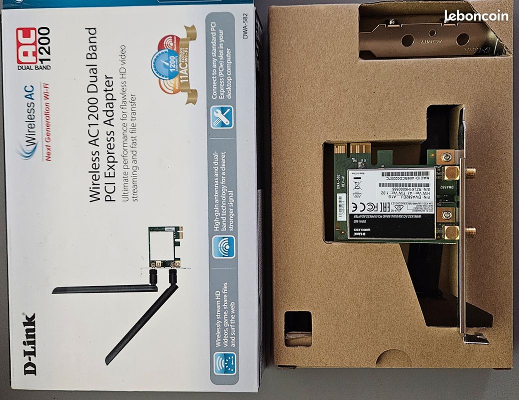 Wireless AC1200 dual band pci express adapter (image 1)