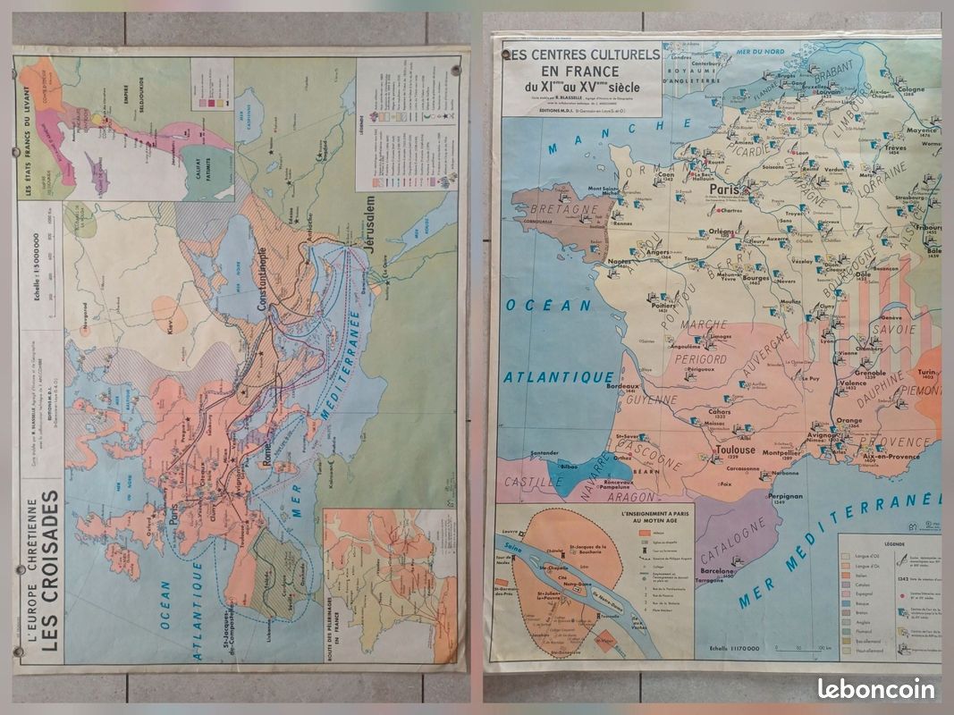 Carte de France vintage - Empire de Charlemagne - Invasions (image 3)