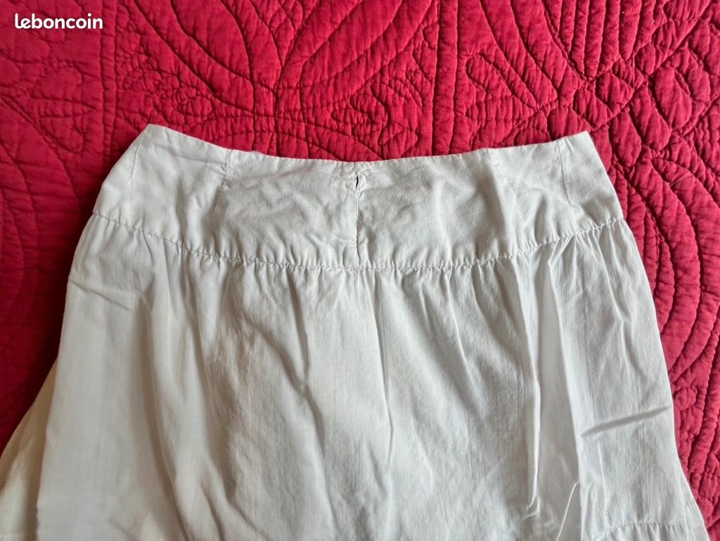 Jupon / jupe, datant du début du XXe siècle, en coton avec dentelle (image 10)