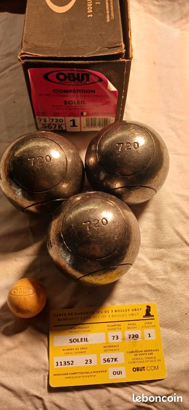 OBUT MATCH 120. Boules De Pétanque 720 V25 (Diam. 76
