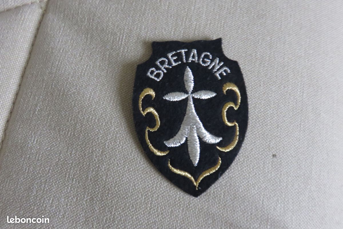 ANCIEN ÉCUSSON PATCH BZH BREIZH BRETAGNE Blason Armoirie Région Tissu - Foto 11