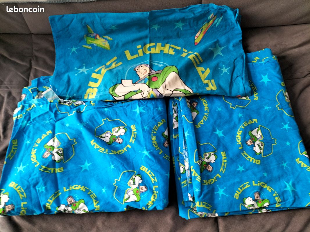2 draps plats 1 personne + taie d'oreiller Buzz l'éclair (image 2)