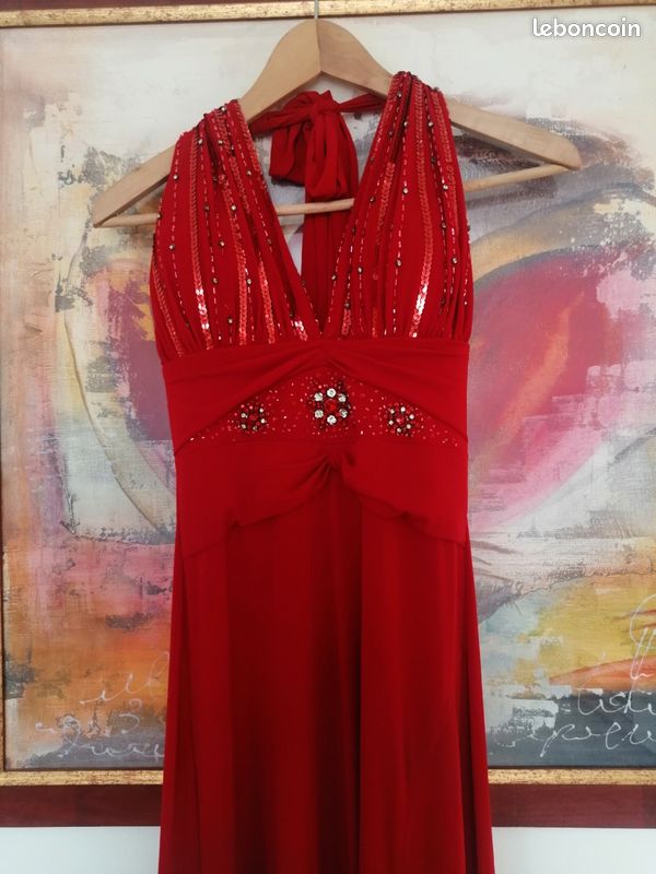 Robe Femme Taille 38 - Marron - Longueur Genoux, Sans Manches - Occasion Très Bon état