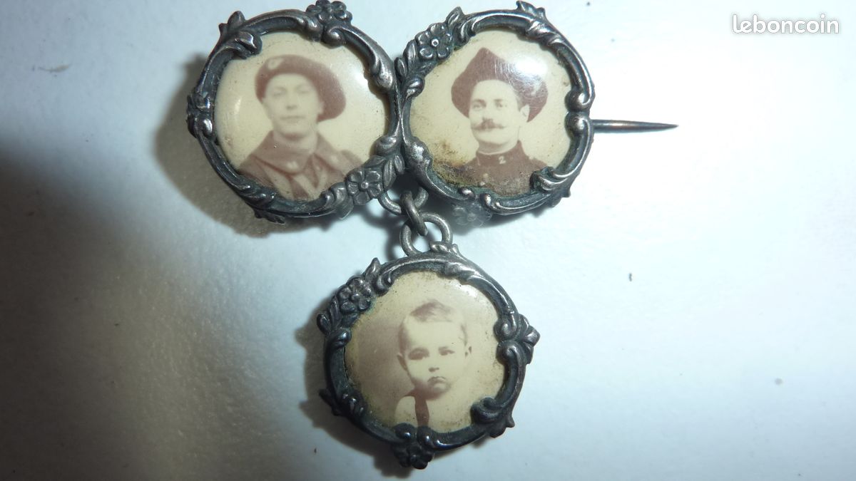 Broche porte-photo ancienne – Portrait d'un gentleman - Collection Broche porte-photo ancienne – Portrait d'un gentleman - Collection