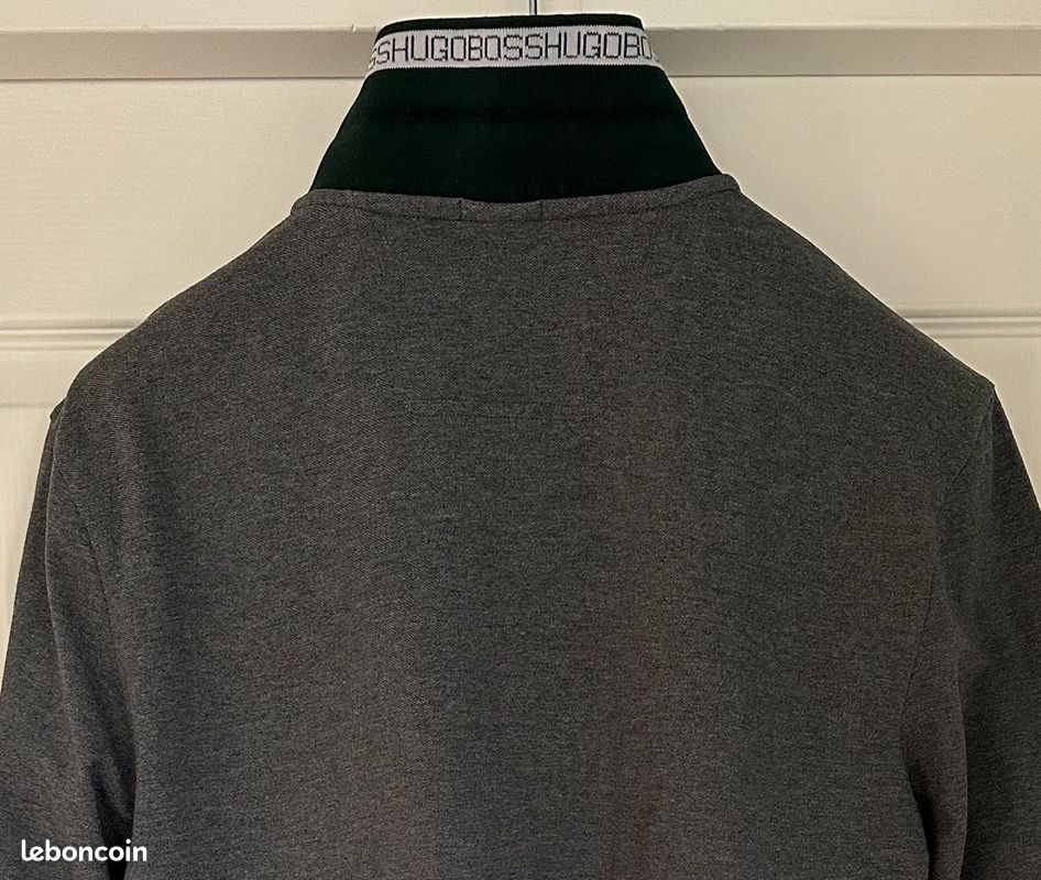 Polo Hugo Boss - Regular fit - XXL - Manches longues - Gris motifs vert (image 6)