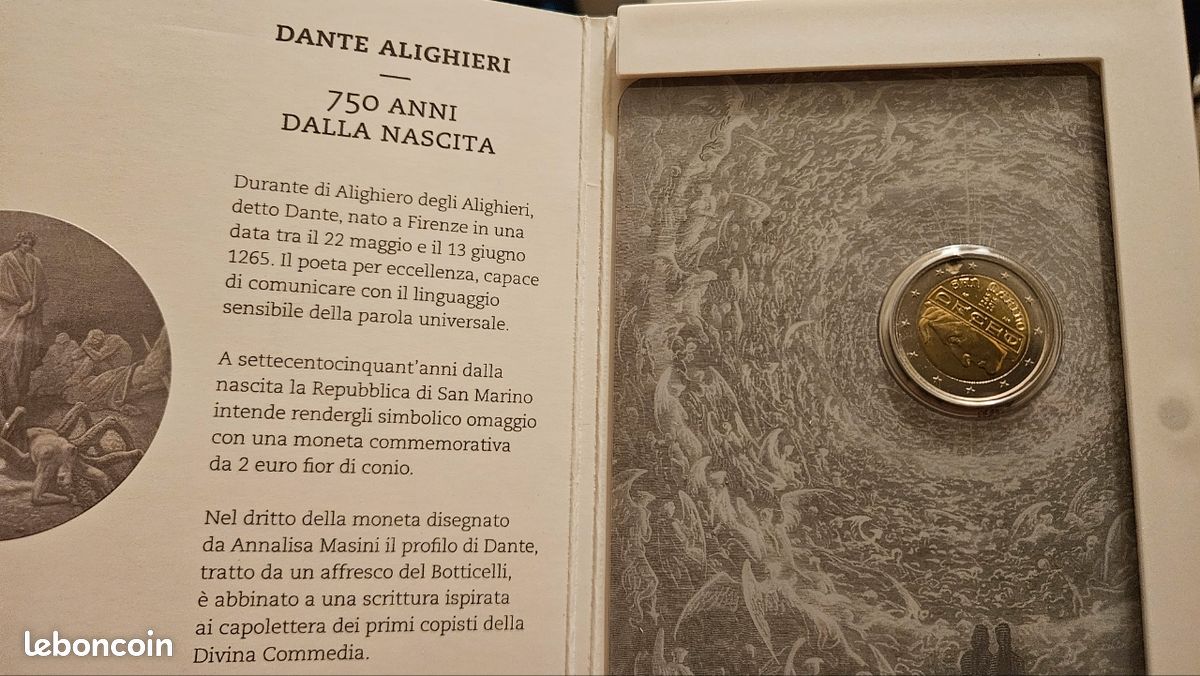 Pièce de 2 euros Italie 2002 Dante Alighieri ( RARE) - Collection