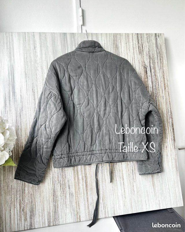Veste Style Officier Zara Gris Argenté - Taille XS, Occasion Très Bon état