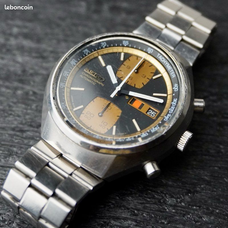 Montre Vintage Seiko Chronographe - Cadran Argenté - Bracelet Acier - Mouvement Quartz