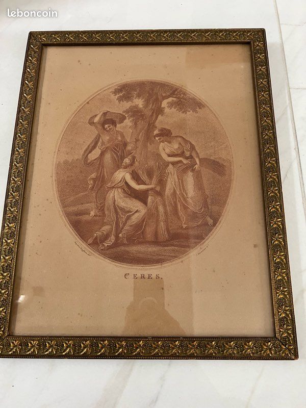 Gravure ancienne – Cérès – d’après Angelica Kauffman, gravée par Francesco Bartolozzi (fin XVIIIᵉ (image 1)