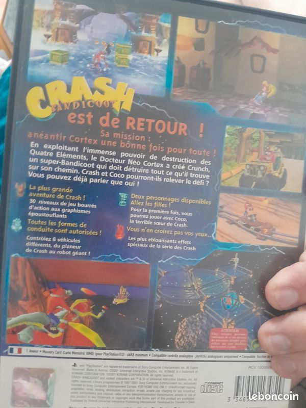 Jeu Crash Bandicoot La Vengeance De Cortex PS2 - Complet Boîte Notice - PAL - Bon état
