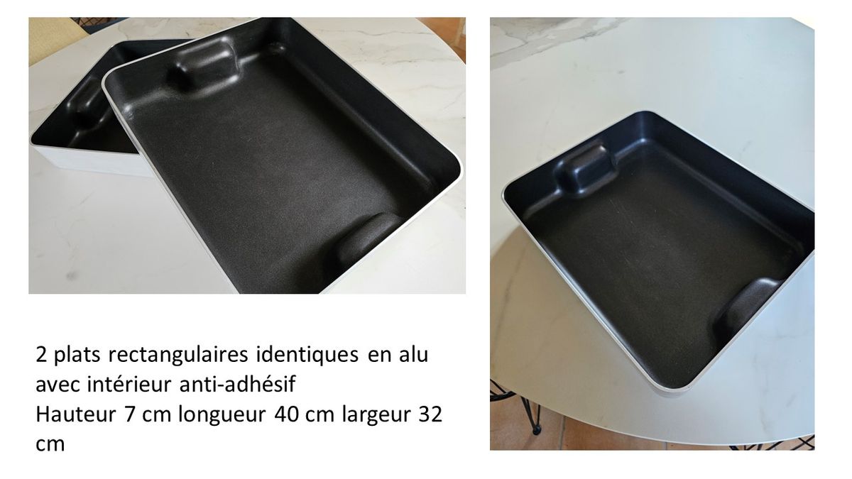 Grand plat à rôtir jetable en aluminium 45,5 x 36,5 x 8,6 cm : :  Cuisine et Maison