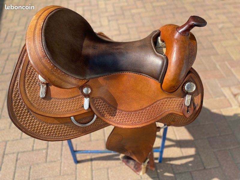 Western Trail/Pleasure Horse Saddle full carving brown colour 16