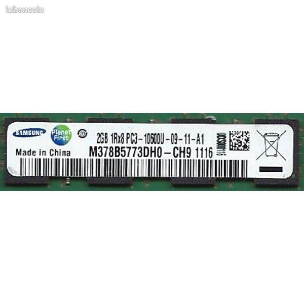 2Go RAM PC Bureau SAMSUNG M378B5773DH0-CH9 DDR3-1333Mhz PC3-10600U