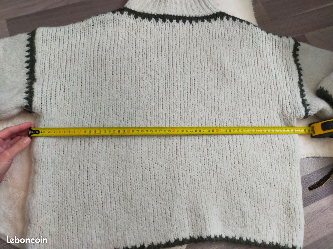 Pull oversize beige et kaki femme S/M (image 15)
