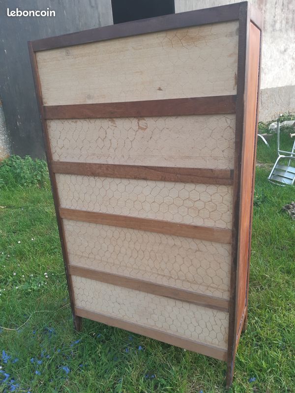 Secrétaire bois design moderniste style scandinave vintage années 50 60 (image 4)
