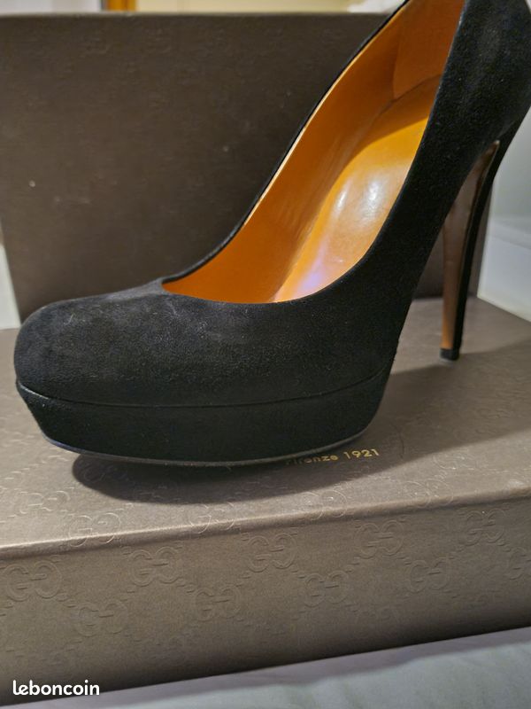 Escarpins cuir et velours noirs Gucci neufs (image 3)