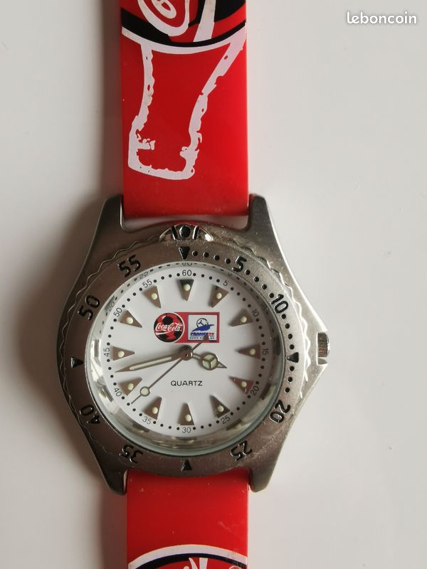 Montre Vintage De Collection Coca-Cola - Fabriquée En France, Années 80, Chronographe Quartz