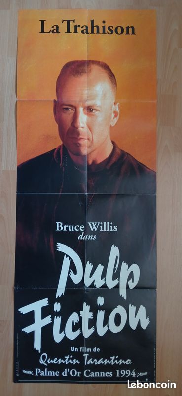 Affiche originale de cinéma du film Pulp Fiction Bruce Willis