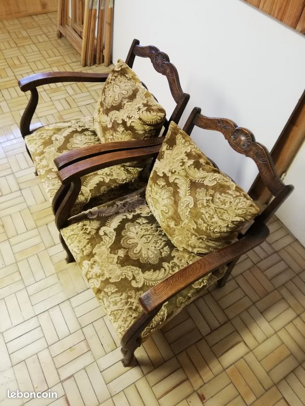 Fauteuils de cheminee en bois (image 2)