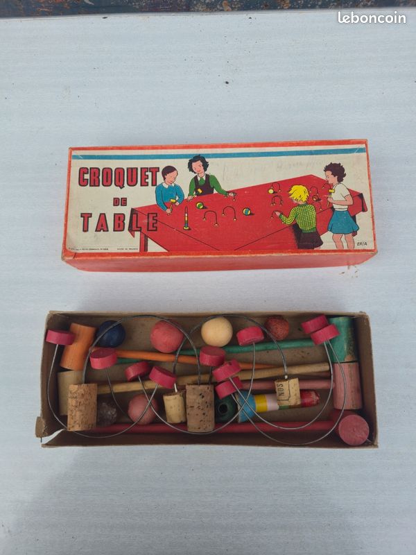 Jeu de croquet de table en bois ancien | Selency