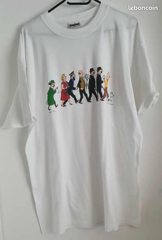 T-shirt Vintage Tintin 1993 – Corner Production – Taille XS – Made In France