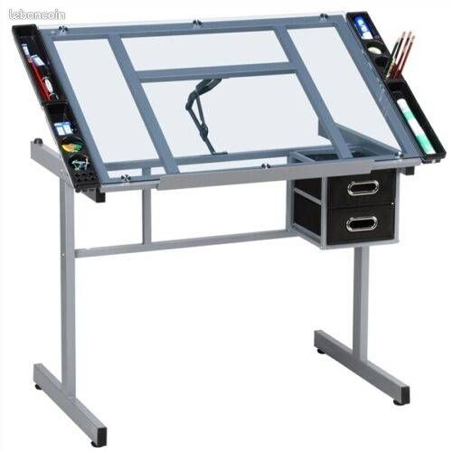 Table à Dessin Inclinable - 2 Tiroirs - Neuf – Livraison gratuite en France ⭐ ⭐ ⭐ (image 1)