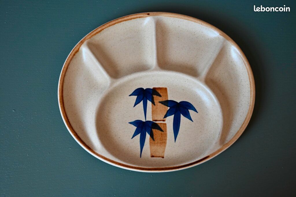 Lot D'assiettes à Fondue Vintage Salins Années 1960 - Céramique émaillée - Occasion