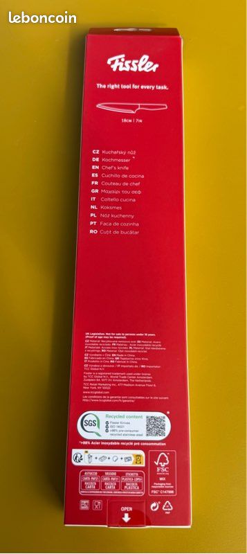 đȘ Couteau de chef Fissler (18 cm) neuf haut de gamme (image 4)