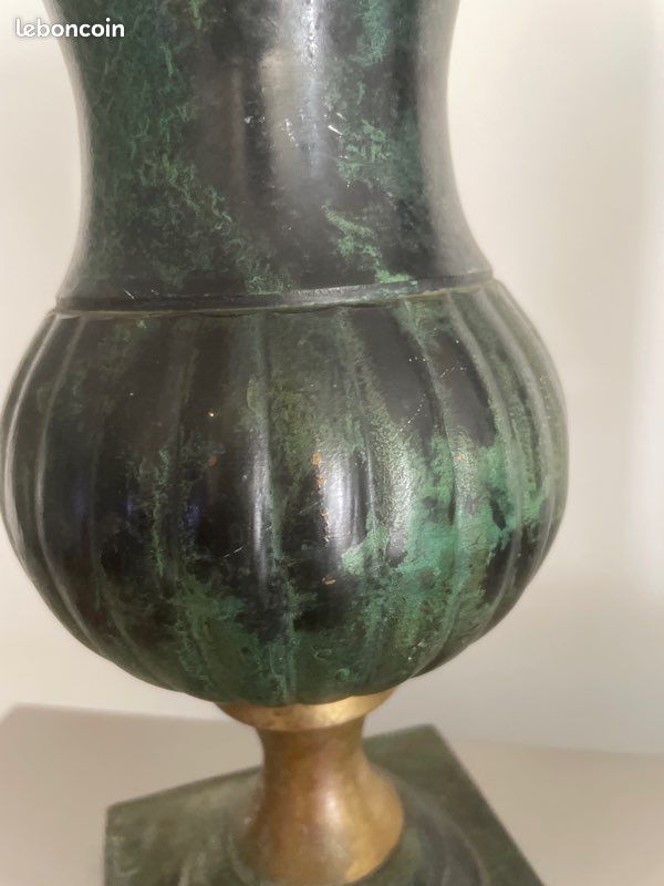 Superbe vase Médicis balustre neo-classique ancien 31 cm bronze (image 8)