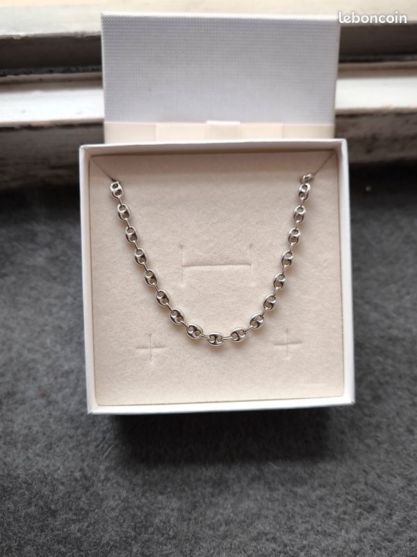 Chaîne grain de café en or blanc 18k Montres Bijoux