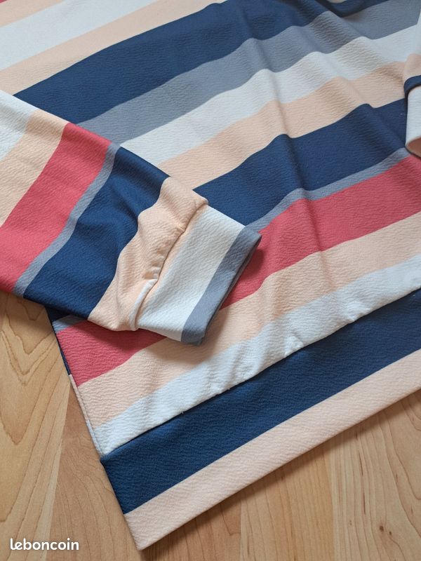 Sweat rayé multicolore Shein T. L (image 6)