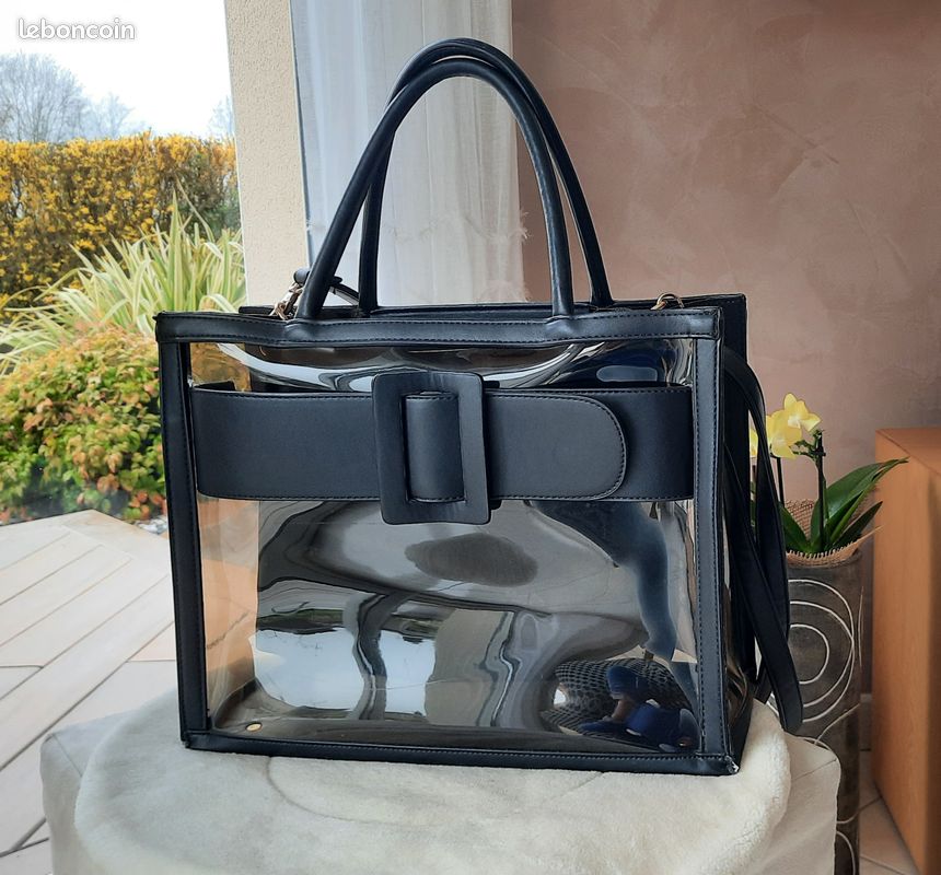 Sac bandoulière transparent et pochette intérieure (image 1)