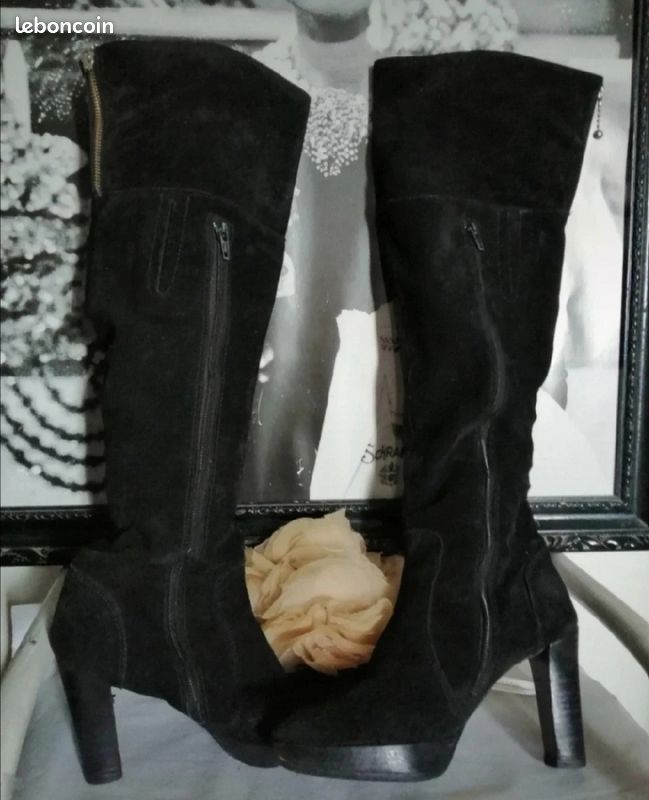 Cuissarde Daim Noir Cuissarde Extensible Cuissardes En Daim 38