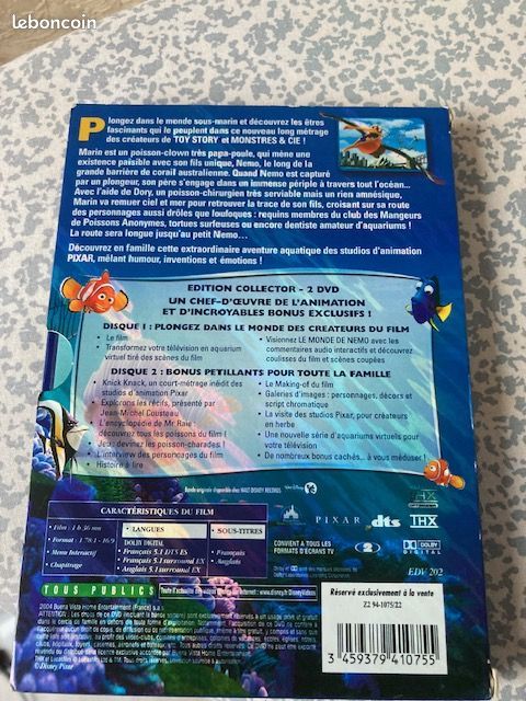 Jeu Vtech V.Smile – Le Monde De Nemo – Action Aventure – Bon état