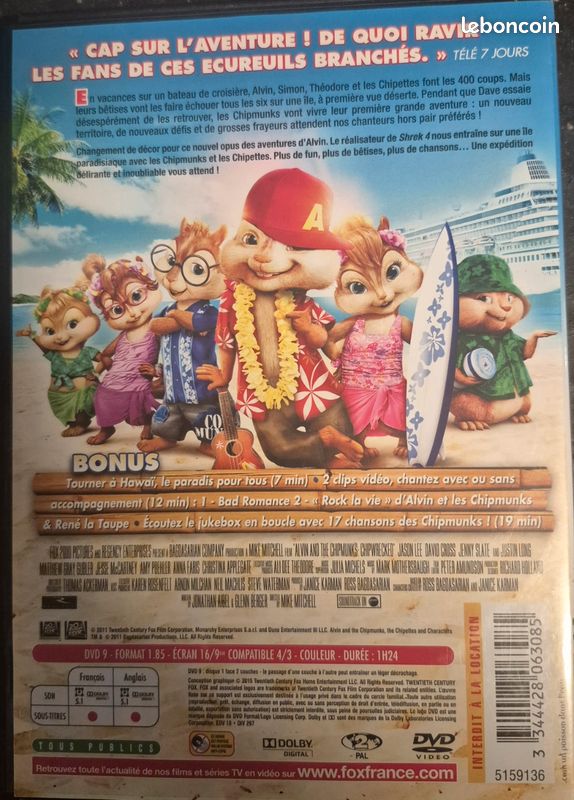 DVD "Alvin et les Chipmunks 3" (image 2)