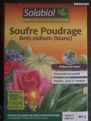 SOLABIOL Anti-Oïdium 100 G - Action Curative & Préventive - Bio - Fabriqué En France - Légumes, Fruits, Rosiers & Vigne