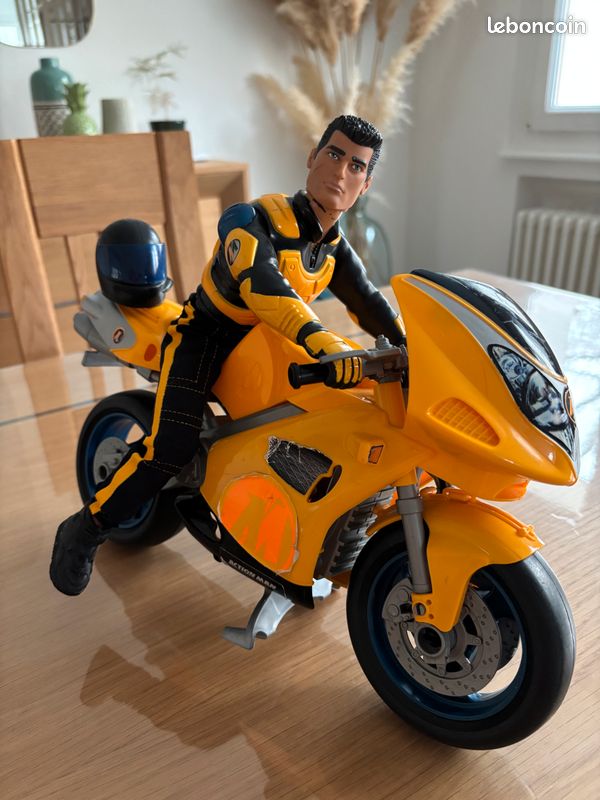 Moto Jaune Action Man Hasbro - Année 2000 - Figurine Incluse - Occasion