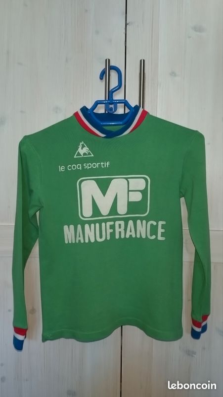 Maillot Manufrance Années 70 Enfant Le Coq Sportif Vert - Taille S
